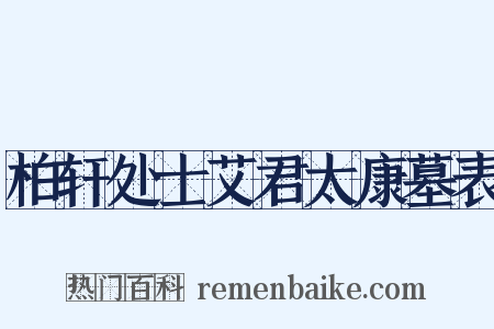 柏轩处士艾君太康墓表是什么意思的图片